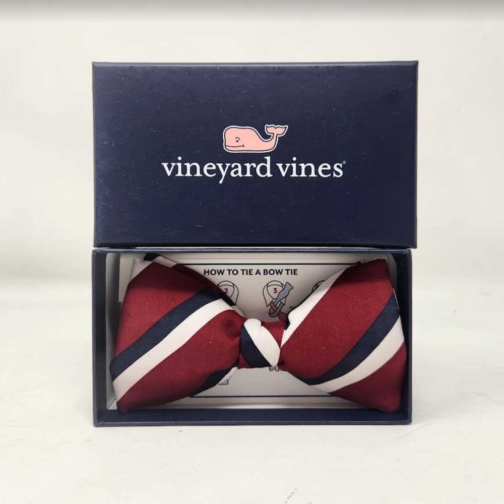 NWT  Vineyard Vines Men's Stripe Preppy Silk Bow Tie
